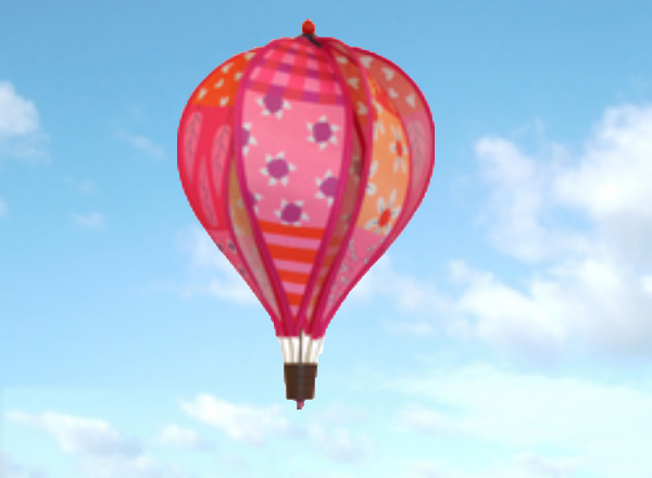Additional Image of Small Hot Air Balloon - Patchwork Pink [CLICK TO VIEW]