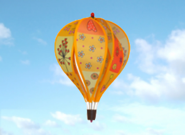 Additional Image of Small Hot Air Balloon - Patchwork Yellow [CLICK TO VIEW]