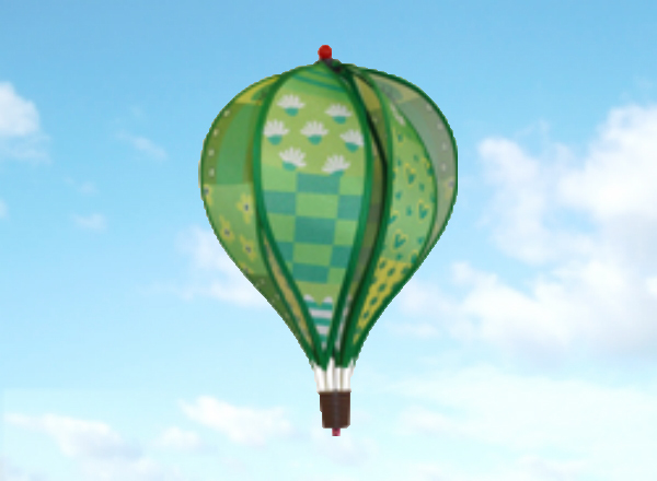 Additional Image of Small Hot Air Balloon - Patchwork Green [CLICK TO VIEW]